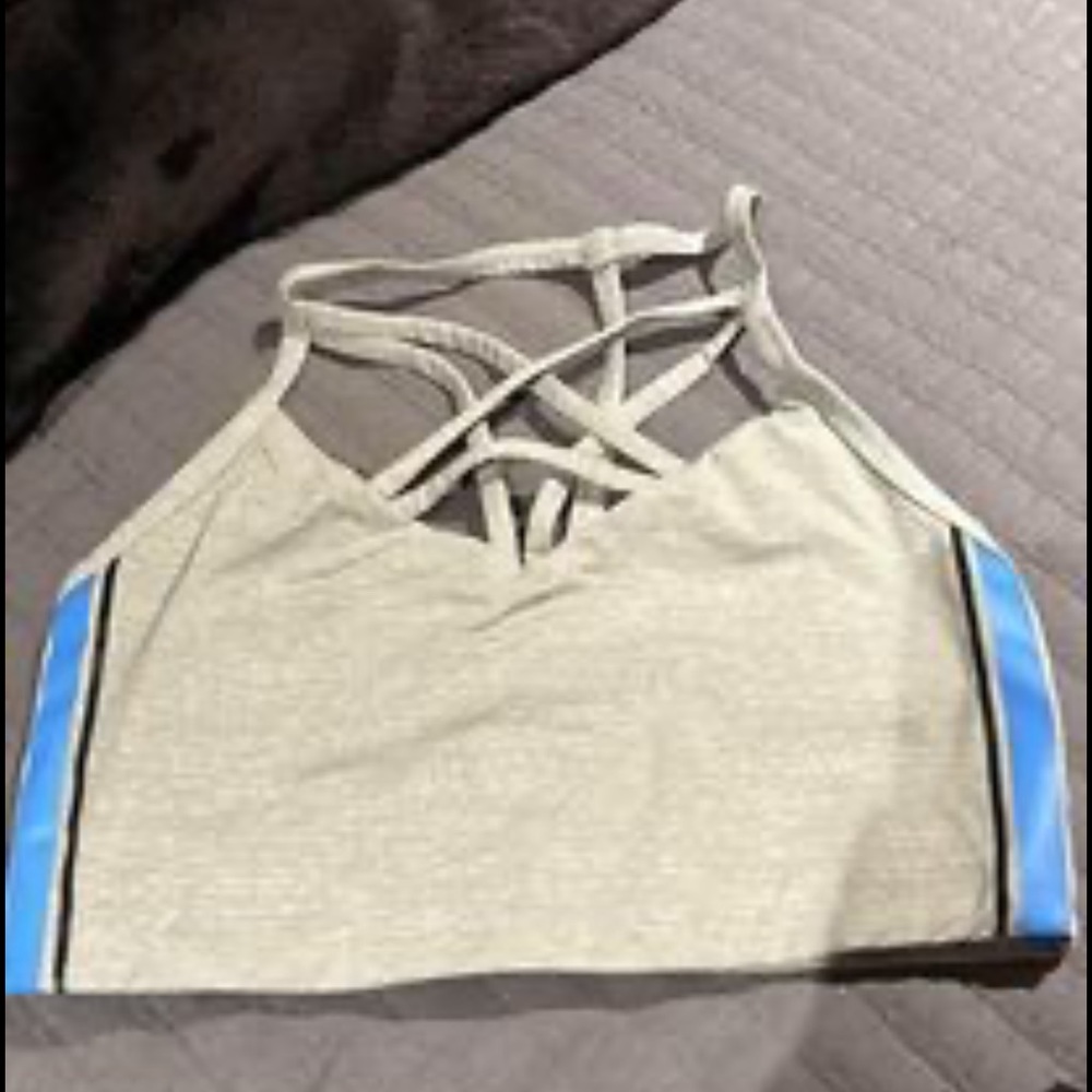Gray sports bra